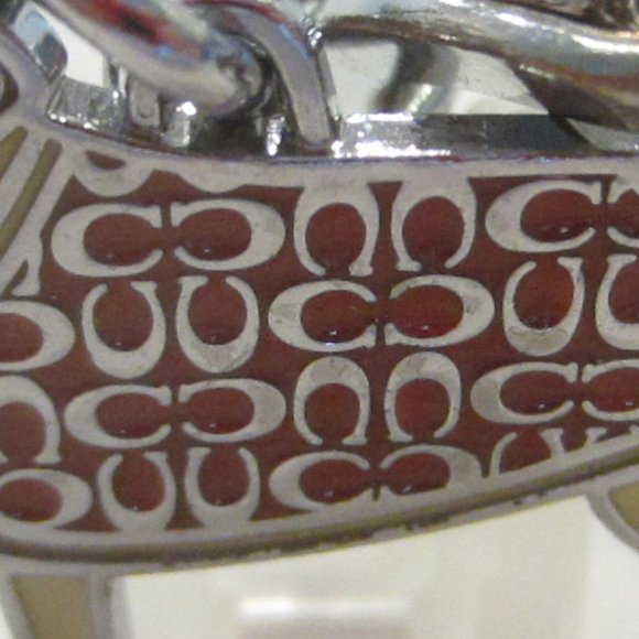 Coach Dog Key Ring Designed White Crystals Collar - Picture 8 of 13